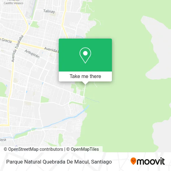 Parque Natural Quebrada De Macul map