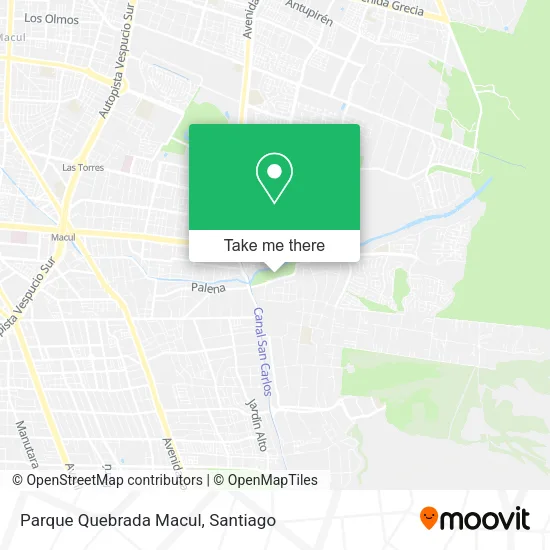 Parque Quebrada Macul map