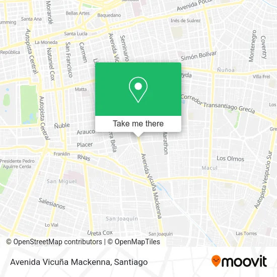 Avenida Vicuña Mackenna map