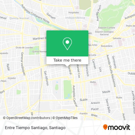 Mapa de Entre Tiempo Santiago