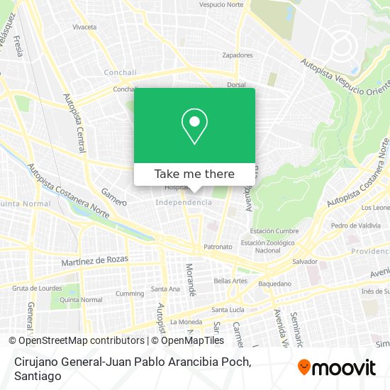 Cirujano General-Juan Pablo Arancibia Poch map