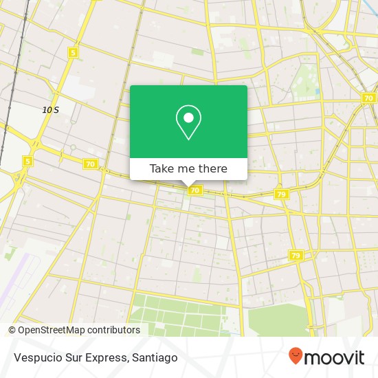Vespucio Sur Express map