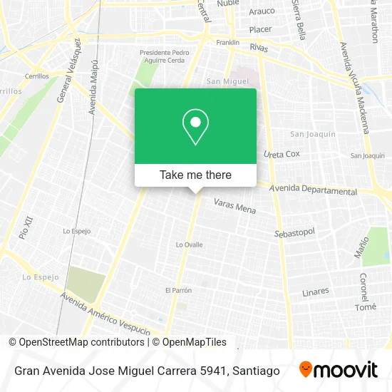 Gran Avenida Jose Miguel Carrera 5941 map