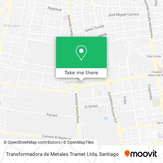 Transformadora de Metales Tramet Ltda map