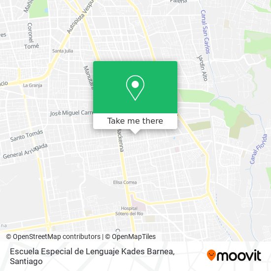 Mapa de Escuela Especial de Lenguaje Kades Barnea