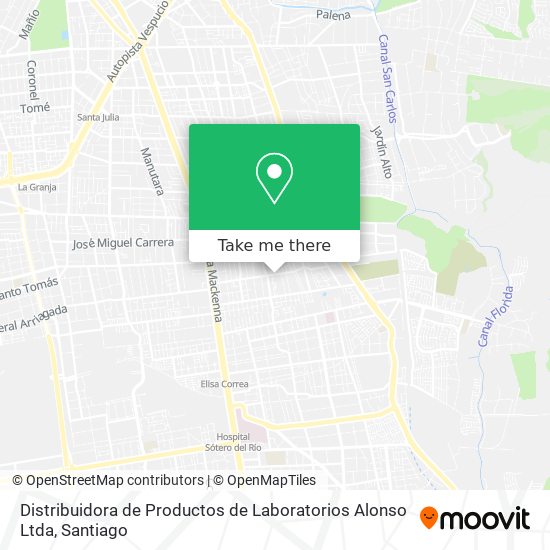 Distribuidora de Productos de Laboratorios Alonso Ltda map