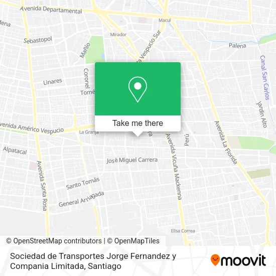 Sociedad de Transportes Jorge Fernandez y Compania Limitada map