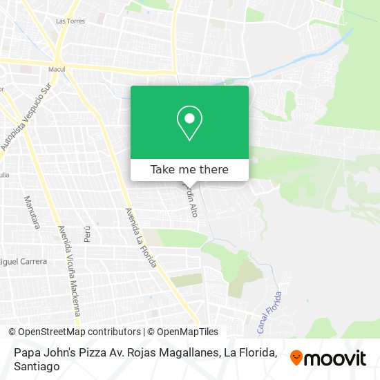 Papa John's Pizza Av. Rojas Magallanes, La Florida map