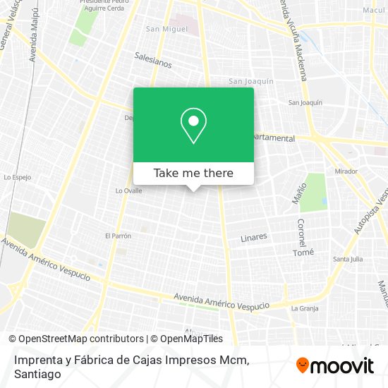 Imprenta y Fábrica de Cajas Impresos Mcm map