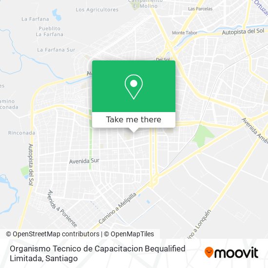 Mapa de Organismo Tecnico de Capacitacion Bequalified Limitada