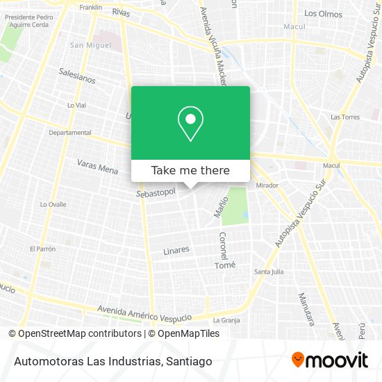 Automotoras Las Industrias map