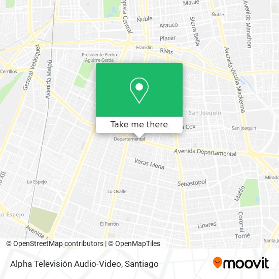 Alpha Televisión Audio-Video map