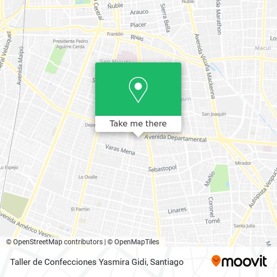 Mapa de Taller de Confecciones Yasmira Gidi