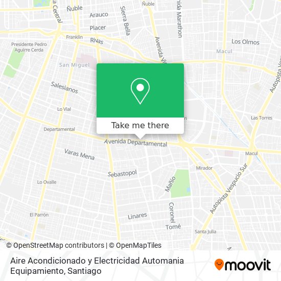 Mapa de Aire Acondicionado y Electricidad Automania Equipamiento