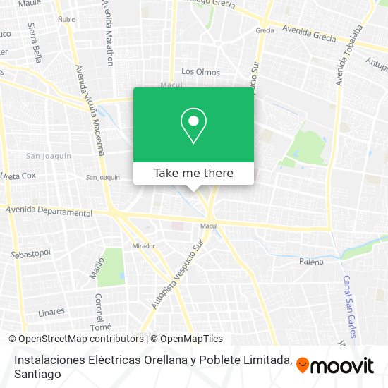 Mapa de Instalaciones Eléctricas Orellana y Poblete Limitada