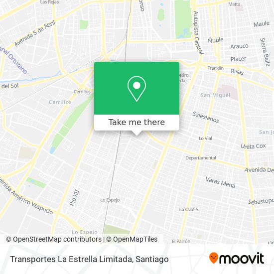Transportes La Estrella Limitada map