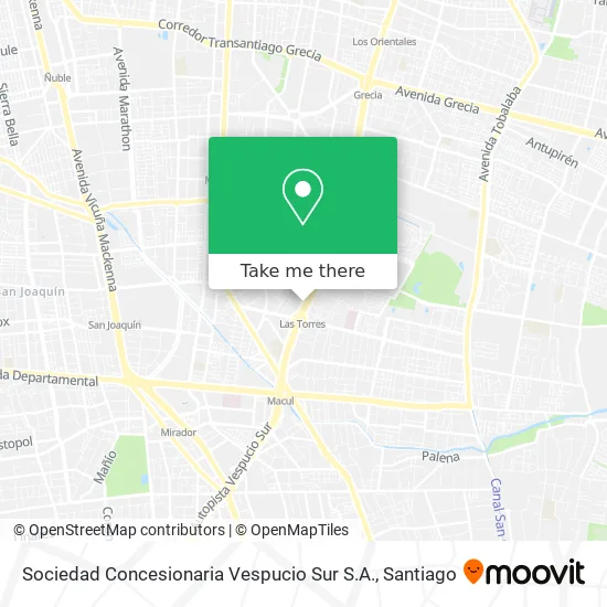 Sociedad Concesionaria Vespucio Sur S.A. map
