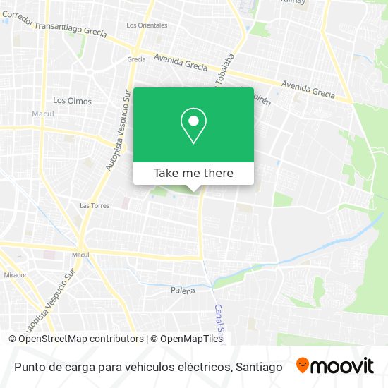 Punto de carga para vehículos eléctricos map