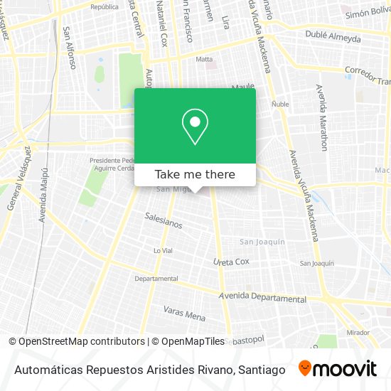 Automáticas Repuestos Aristides Rivano map