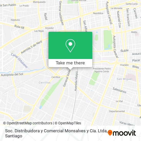 Soc. Distribuidora y Comercial Monsalves y Cía. Ltda map
