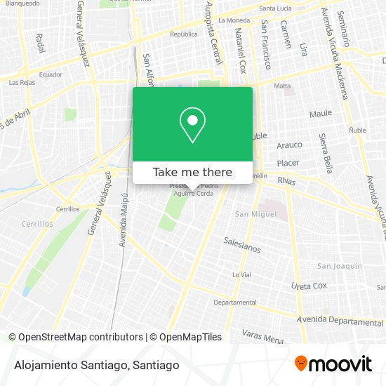 Mapa de Alojamiento Santiago