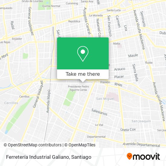 Ferretería Industrial Galiano map