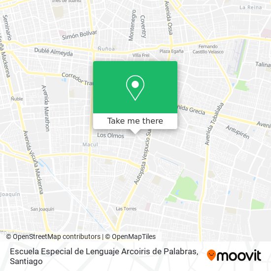Escuela Especial de Lenguaje Arcoiris de Palabras map