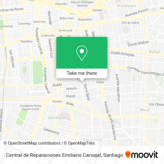 Central de Reparaciones Emiliano Carvajal map