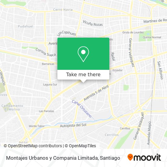 Montajes Urbanos y Compania Limitada map