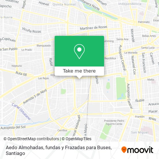 Aedo Almohadas, fundas y Frazadas para Buses map