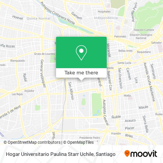 Mapa de Hogar Universitario Paulina Starr Uchile