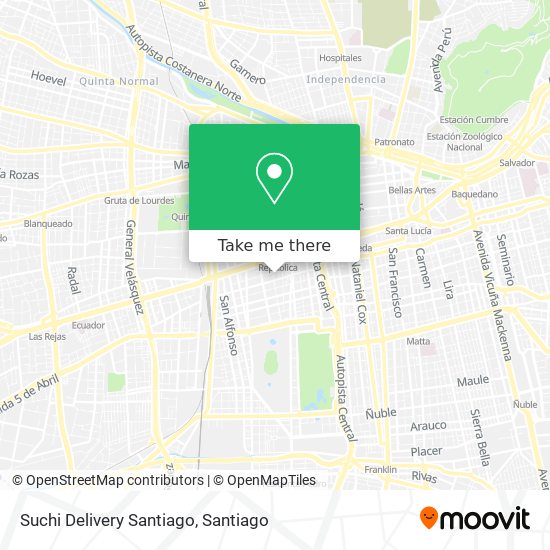 Mapa de Suchi Delivery Santiago