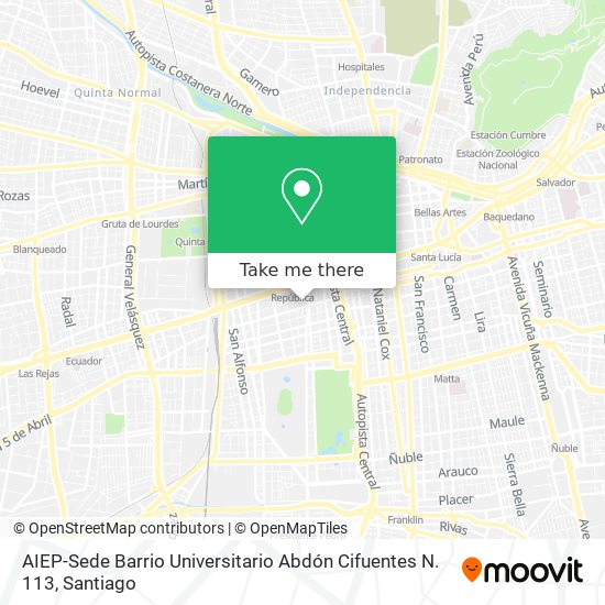 AIEP-Sede Barrio Universitario Abdón Cifuentes N. 113 map