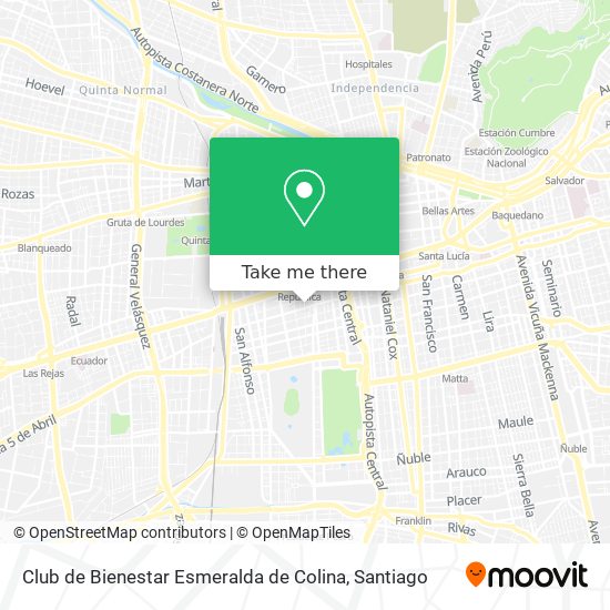 Club de Bienestar Esmeralda de Colina map