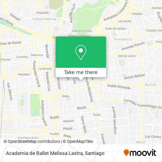 Mapa de Academia de Ballet Melissa Lastra