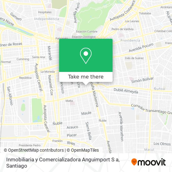 Inmobiliaria y Comercializadora Anguimport S a map