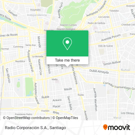 Radio Corporación S.A. map