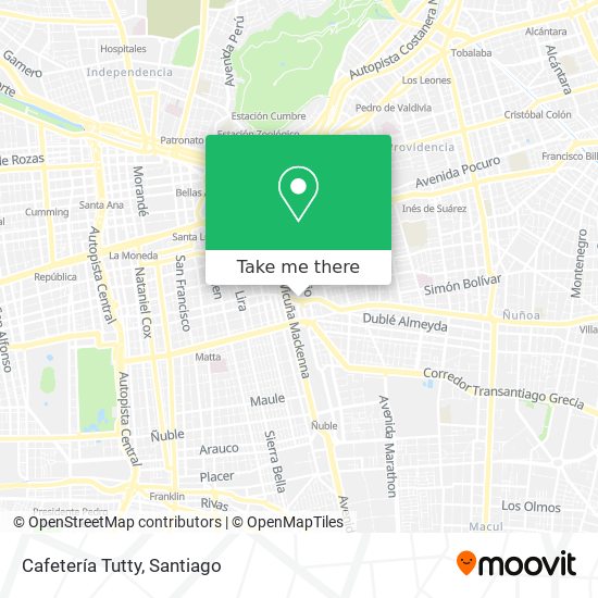 Mapa de Cafetería Tutty