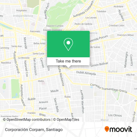 Corporación Corpam map