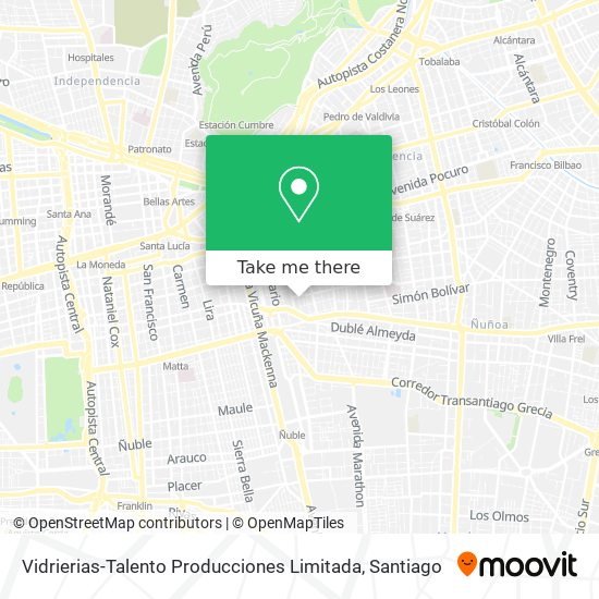 Vidrierias-Talento Producciones Limitada map