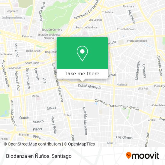 Biodanza en Ñuñoa map