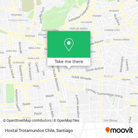 Hostal Trotamundos Chile map