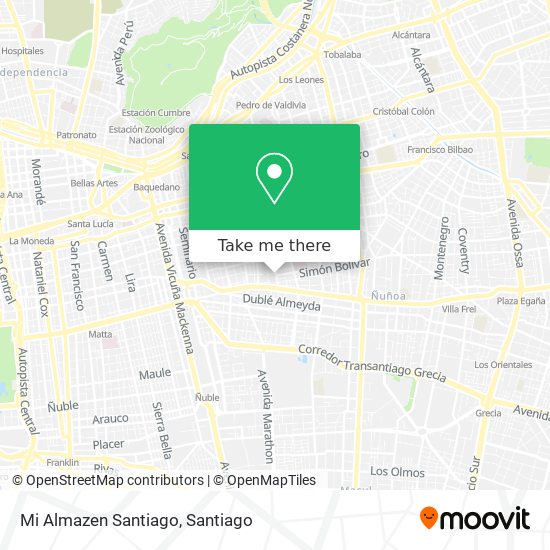 Mapa de Mi Almazen Santiago