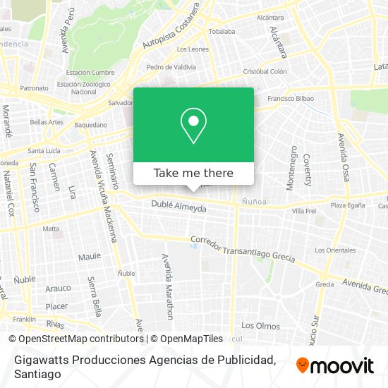 Mapa de Gigawatts Producciones Agencias de Publicidad