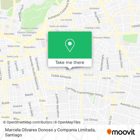 Marcela Olivares Donoso y Compania Limitada map