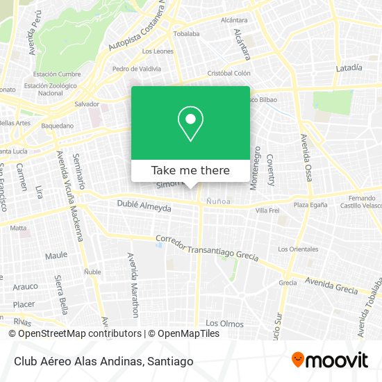 Club Aéreo Alas Andinas map