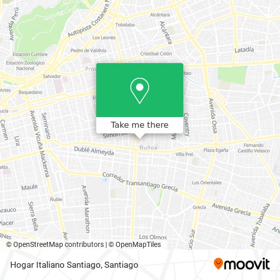 Mapa de Hogar Italiano Santiago