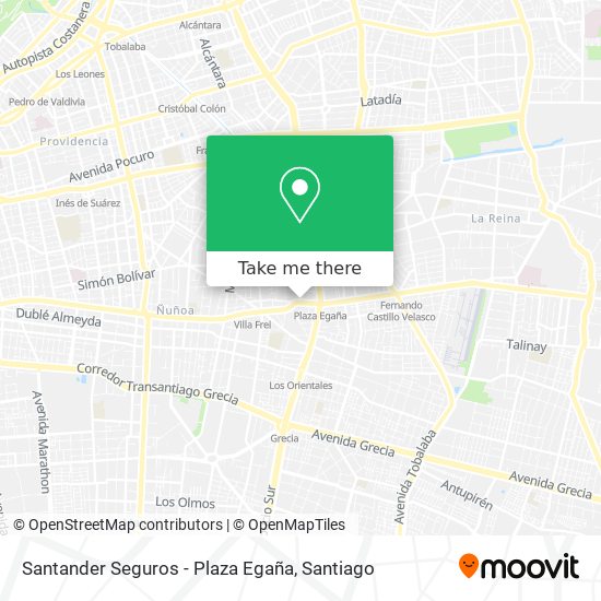 Mapa de Santander Seguros - Plaza Egaña