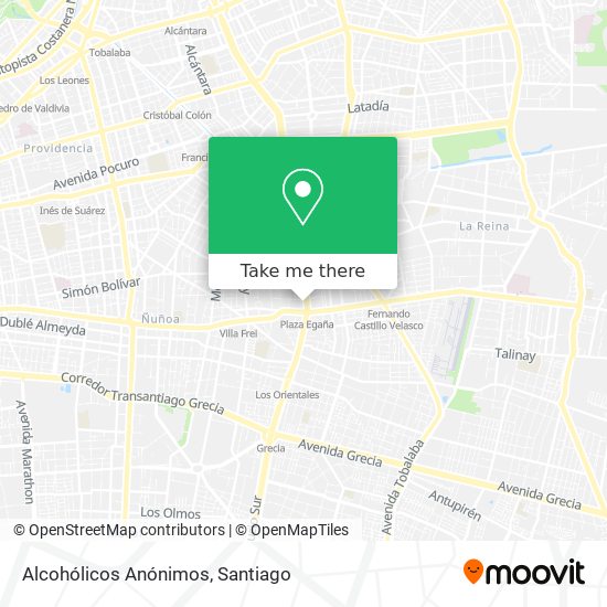 Alcohólicos Anónimos map