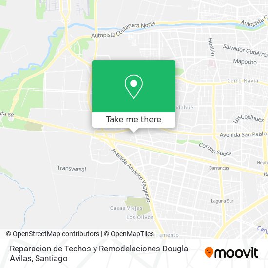 Mapa de Reparacion de Techos y Remodelaciones Dougla Avilas